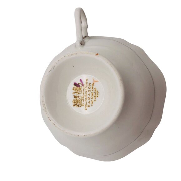 Vtg Paragon Double Warrant Fine Bone China Teacup Blue Pink Cornflowers CUP ONLY - Picture 3 of 10